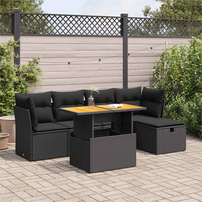 vidaXL 6 Piece Steel Sofa Set in Gray/Black