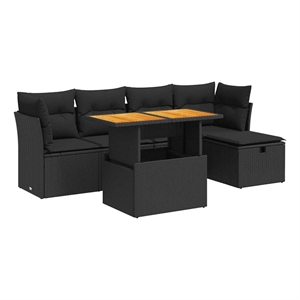 vidaXL 6 Piece Steel Sofa Set in Gray/Black