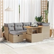 vidaXL 7 Piece Poly Rattan Sofa Set in Beige