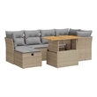 vidaXL 7 Piece Poly Rattan Sofa Set in Beige