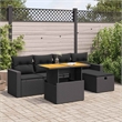 vidaXL 6 Piece Poly Rattan Sofa Set in Black/Gray