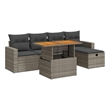 vidaXL 6 Piece Poly Rattan Small Sofa Set in Black/White/Gray/Cream
