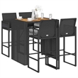 vidaXL 5 Piece Poly Rattan Bar Set in Black