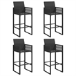 vidaXL 5 Piece Poly Rattan Bar Set in Black