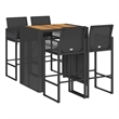 vidaXL 5 Piece Poly Rattan Bar Set in Black