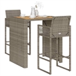 vidaXL 3 Piece Solid Acacia Wood Bar Set in Gray