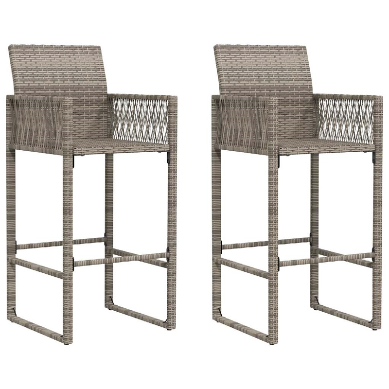 vidaXL 3 Piece Solid Acacia Wood Bar Set in Gray