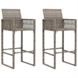 vidaXL 3 Piece Solid Acacia Wood Bar Set in Gray
