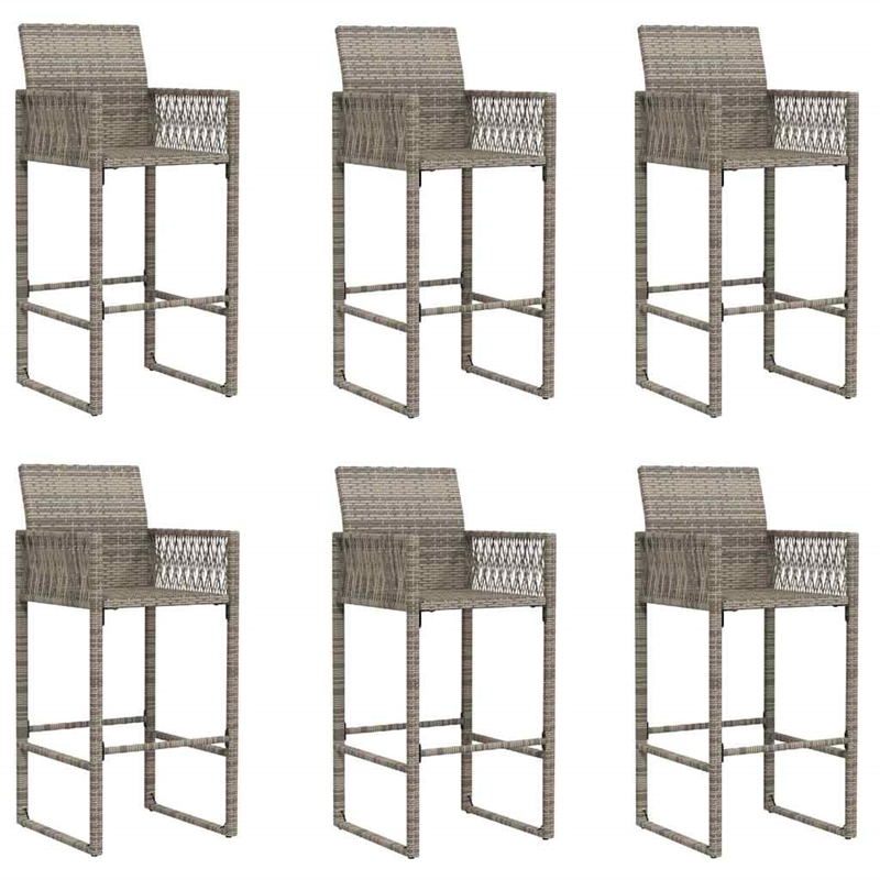 vidaXL 7 Piece Solid Acacia Wood Bar Set in Gray