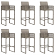 vidaXL 7 Piece Solid Acacia Wood Bar Set in Gray