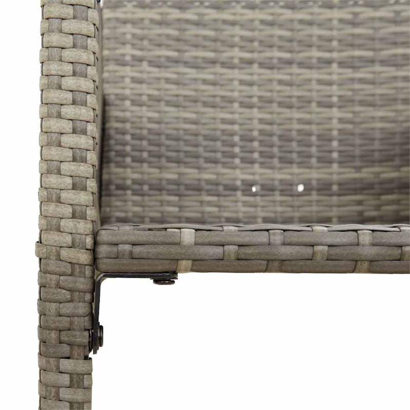 vidaXL 7 Piece Solid Acacia Wood Bar Set in Gray