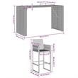 vidaXL 7 Piece Solid Acacia Wood Bar Set in Gray