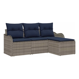 vidaXL Poly Rattan Sofa Set in Gray