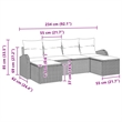vidaXL Poly Rattan Sofa Set with Cushions in Gray