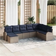 vidaXL Poly Rattan Sofa Set with Cushions in Gray