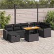 vidaXL 5 Piece Poly Rattan Sofa Set in Black