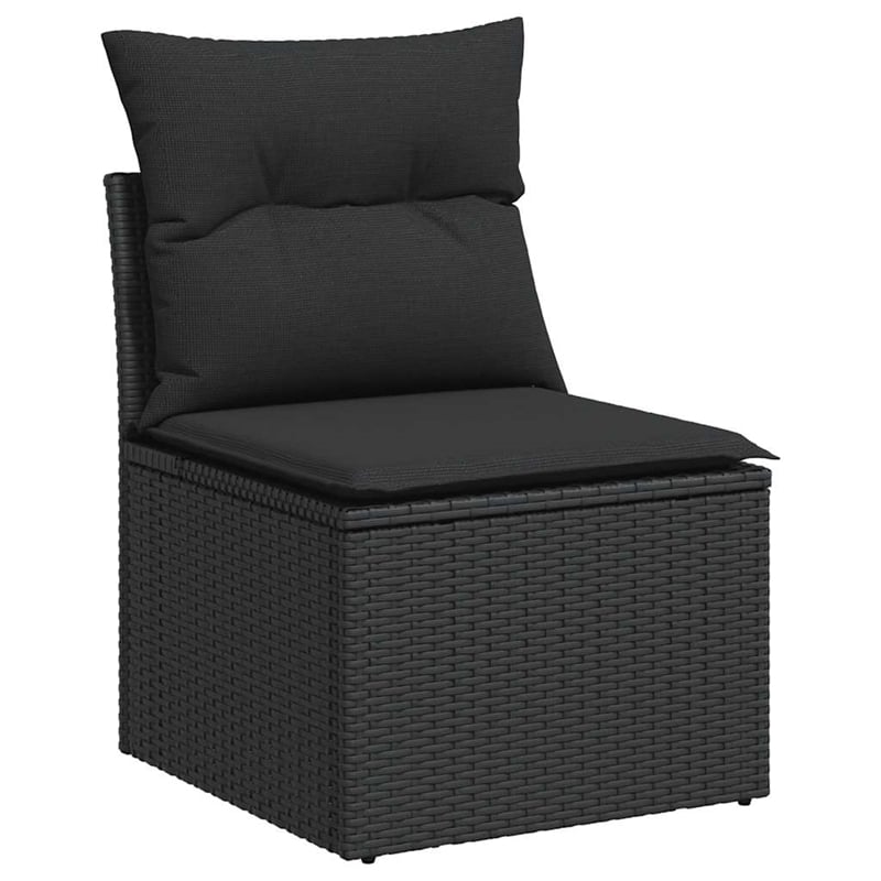 vidaXL 5 Piece Poly Rattan Sofa Set in Black