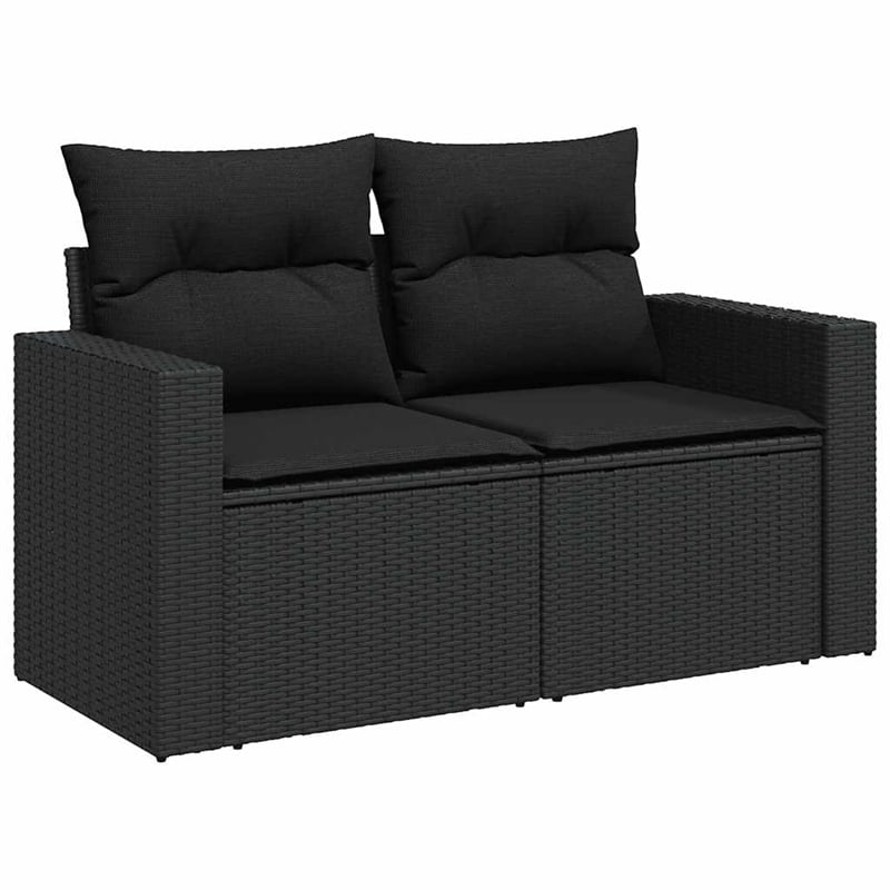 vidaXL 5 Piece Poly Rattan Sofa Set in Black