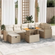vidaXL 5 Piece Poly Rattan Sofa Set in White/Cream/Beige