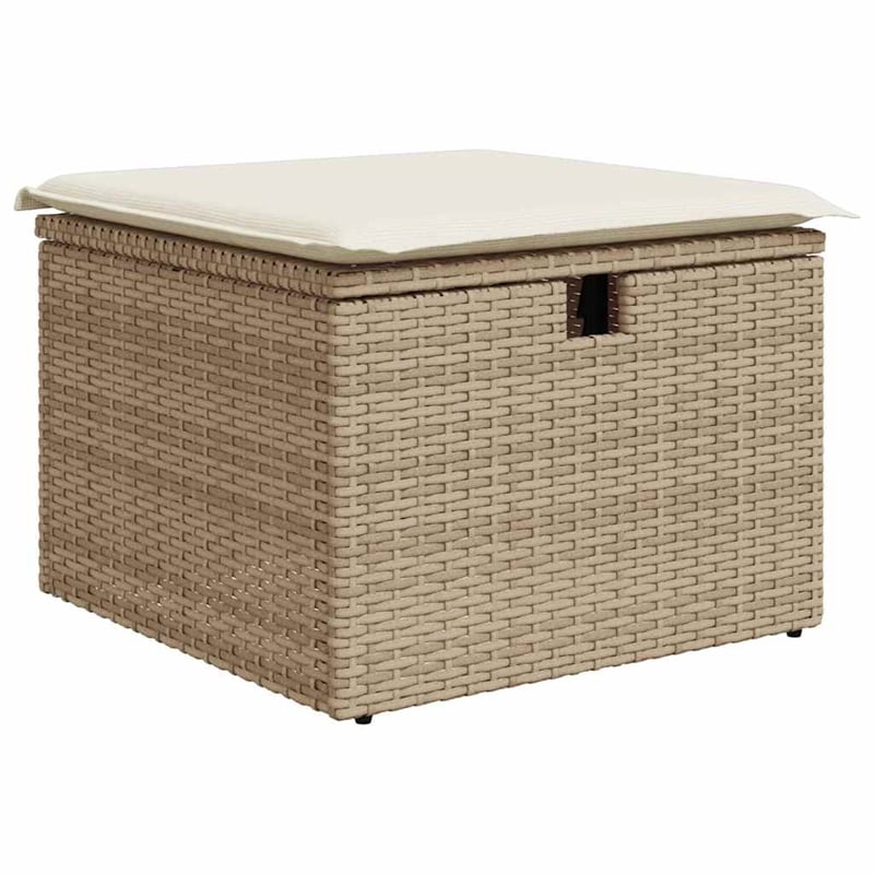 vidaXL 5 Piece Poly Rattan Sofa Set in White/Cream/Beige
