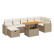 vidaXL 5 Piece Poly Rattan Sofa Set in White/Cream/Beige