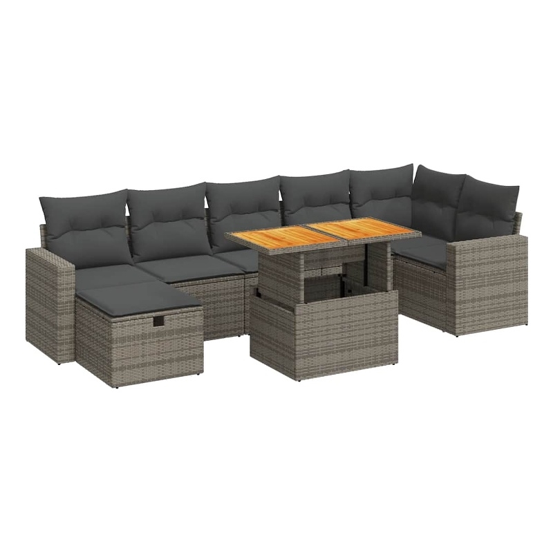 vidaXL 5 Piece Steel Medium Sofa Set in Gray