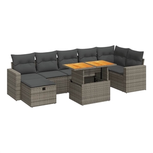 vidaXL 5 Piece Steel Medium Sofa Set in Gray