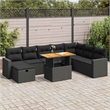 vidaXL 9 Piece Poly Rattan Sofa Set in Black/Gray