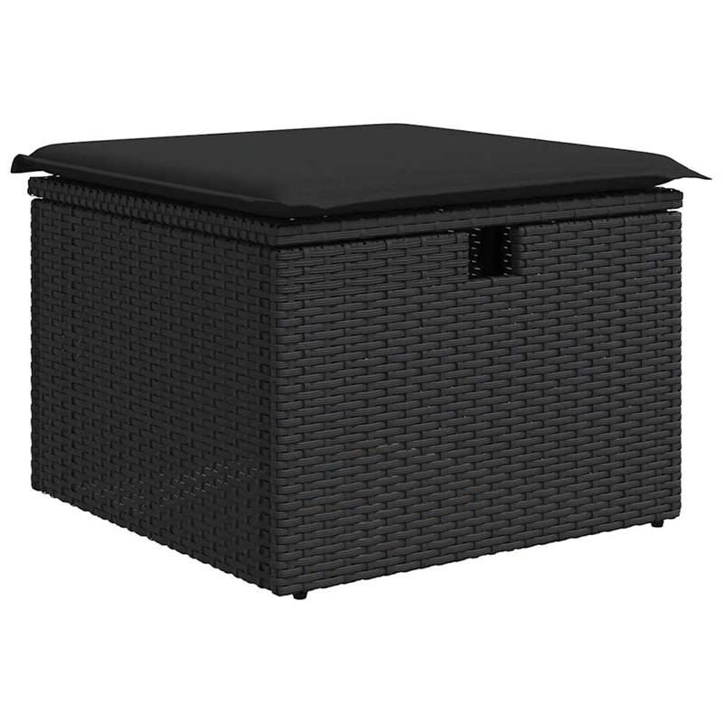 vidaXL 9 Piece Poly Rattan Sofa Set in Black/Gray