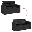 vidaXL 9 Piece Poly Rattan Sofa Set in Black/Gray