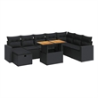 vidaXL 9 Piece Poly Rattan Sofa Set in Black/Gray