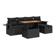 vidaXL 6 Piece Steel Small Sofa Set in Black