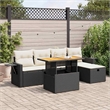 vidaXL 6 Piece Sofa Set in Black/Gray