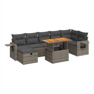 vidaXL 5 Piece Steel Large Sofa Set in Beige