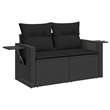 vidaXL 9 Piece Steel Sofa Set in Black/Gray