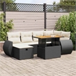 vidaXL 8 Piece Steel Sofa Set in Black/White/Cream