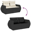 vidaXL 8 Piece Steel Sofa Set in Black/White/Cream