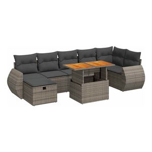 vidaXL 5 Piece Poly Rattan Sofa Set in Gray