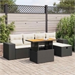 vidaXL 6 Piece Poly Rattan Sofa Set in Black/White/Cream/Beige