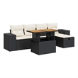 vidaXL 6 Piece Poly Rattan Sofa Set in Black/White/Cream/Beige