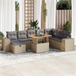 vidaXL 9 Piece Poly Rattan Sofa Set in Gray