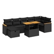 vidaXL Poly Rattan Sofa Set in Black