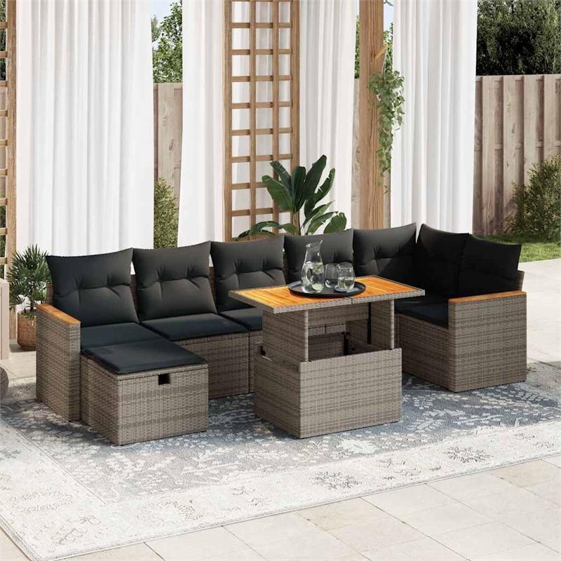 vidaXL 5 Piece Steel Sofa Set in Gray