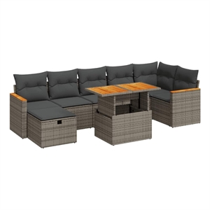 vidaXL 5 Piece Steel Sofa Set in Gray
