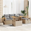 vidaXL 6 Piece Steel Sofa Set in Gray/Beige