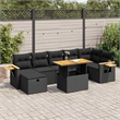 vidaXL 5 Piece Steel Sofa Set in Black