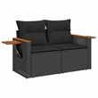 vidaXL 5 Piece Steel Sofa Set in Black