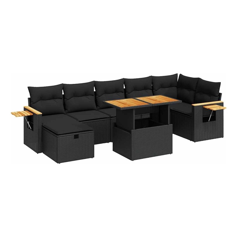 vidaXL 5 Piece Steel Sofa Set in Black
