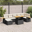vidaXL 5 Piece Poly Rattan Sofa Set in Black/White