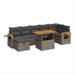 vidaXL 5 Piece Solid Acacia Wood Sofa Set in Gray